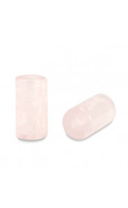 Tube natural stone bead 6x3mm Rose Quartz Pale Pink
